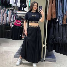 Basic Casual Dresses Fashion Summer Outfits for Women Maxi T Shirt Two Piece Set Beach Dress Vacation African Woman Clothes 230816