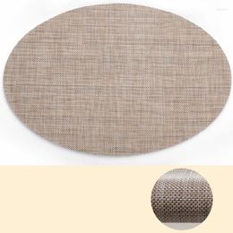 Table Runner Mat Insulation Pad Solid Oval Design Placemats Linen Rechangable Non-Slip Disc Bowl Tableware Pads