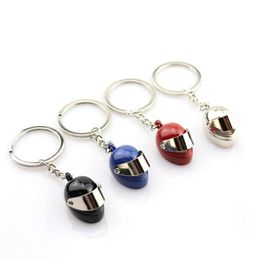 Key Rings Personality Metal Motorcycle Helmet Chains Fashion Stereo Safety Bag Car Keychain Gift Jewelry Drop Delivery Dh0Tj