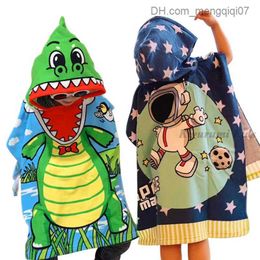 Towels Robes Newborn baby bath towel baby cape beach towel hood swimming hat smoke dinosaur crocodile boy girl raincoat baby blanket Z230819