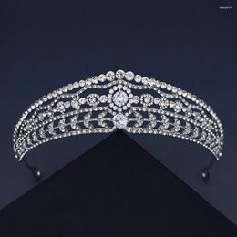 Hair Clips High-End Rhinestone Zircon Headband Wedding Dress Accessories European And American Retro Crown