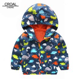 Jackets 80120cm Cute Dinosaur Spring Children Coat Autumn Kids Jacket Boys Outerwear Coats Active Boy Windbreaker Baby Clothes Clothing 230818