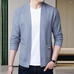 Men's Sweaters Men Knitting Cardigan Women Solid Colour Sweater Jacket Stylish Knitted Classic Long Sleeve For Spring
