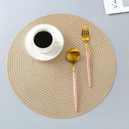 Table Runner 38CM Round PVC Placemat Kitchen Dining Mats Steak Pad Anti-scalding Insulation Pads Nordic El Restaurant Home Decor
