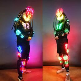 LED Light Warrior Bar Night costume Colourful lighting Fancy Dress Party carnival Anime stage perform show