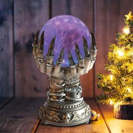 Decorative Objects Figurines Plasma Ball Touch Lamp Halloween Witch Hand Ornament Birthday Christmas Kids Gift Night Light 230817