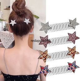 Colourful Crystal Rhinestone Stars Invisible Broken Hair Hairpin Girls Hair Finishing Artefact Children's Headband Headdress