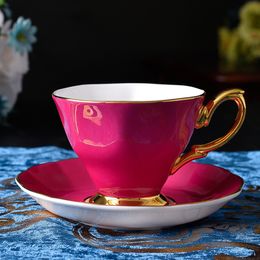 Mugs European Style Coffee Cups Set of 6 Ceramic Mug Bone China Tea Cup Office Customization 230817