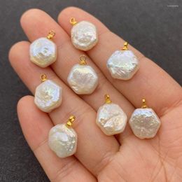 Pendant Necklaces Natural Freshwater Pearl Hexagonal For DIY Jewellery Making Supplies Necklace Charm Earrings Accessories Wholesale