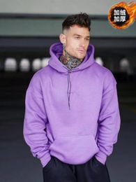 Men's Hoodies Sweatshirts Men Gym Clothing Casual Thick Brushed Hoodie Cotton Sweatshirt Fitness Workout Pullover Sports Winter Fashion Hooded Tops 230817