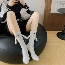 Women Socks 1 Pair Magnetic Suction Couple 3d Doll Eared Knitted Sock Ins Cute Funny Hand In Versatile Floor With Magnet