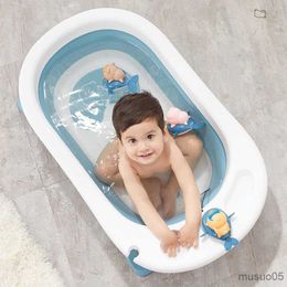 Bathing Tubs Seats Folding Baby Bathtub Small Simple Portable Bathtub Children Sitting Bathroom Large Inflable Baby Bath Barrel R230818