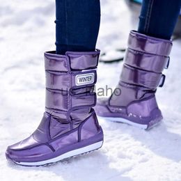 Boots 2023 Winter Snow Boots for Women Waterproof Non-slip PU Leather Mid-calf Boots Plush Warm Cotton Padded Shoes Winter Boots Botas J230818