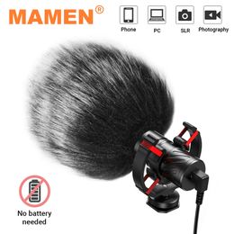 Microphones MAMEN Professional DSLR Camera Microphone S gun Microfone Cardioid Pickup for Mobile Phone Vlog Recording 230816