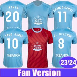 2023 24 F. BELTRAN Mens Soccer Jerseys IAGO ASPAS FRANCO CERVI C. PEREZ TAPIA AIDOO KEVIN Home Away Red Football Shirt Short Sleeve Sleeve Uniforms