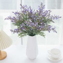 Decorative Flowers Wreaths Purple 1PC Lavender Plastic Artificial False Plant For Wedding Home Decoration Christmas Table Party Supplies HKD230818