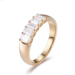 Baguette Eternity Wedding Band Def Vvs Moissanite Silver 10k 14k 18k Gold Diamond Ring Factory Customized Jewelry