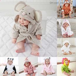 Towels Robes Cute Baby Girl Cartoon Hoodie Baby Bath Towel Cute Winter Baby Clothing Pyjamas Z230819