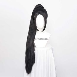 Synthetic Wigs ccutoo wig Valorant Sage Cosplay Wig Long Black Women Wig with Removable Ponytail Synthetic Hair Heat Resistant Halloween HKD230818