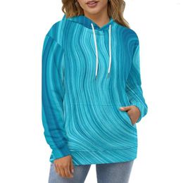 Women's Hoodies Abstract Print Casual Blue Tie-Dye Funny Pullover Hoodie Long-Sleeve Oversized Hip Hop Custom Loose Hooded Sweatshirts