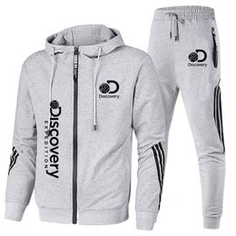 Mens Tracksuits Brand Autumn and Winter Fitness Jogging Suit Fashion Zipper Sweater Jacket Daily Casual Sportswear 230817