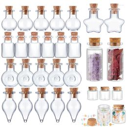 Bottles 5pcs-10pcs Small Cute Mini Cork Stopper Glass Vials Jars Containers Wishing Bottle With