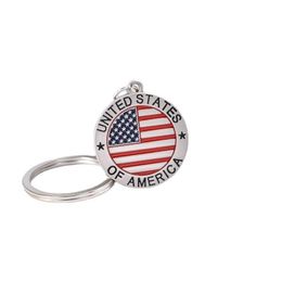 Keychains Lanyards Fashion Metal Keychain Jewelry American Uk Puerto Rico Flag Women Men Car Key Ring Holder Souvenir For Gift Drop Dhj9I