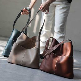 Totes Super Practical Large Size Tote Bags With Pockets Genuine Leather Soft Shoulder Bag For Women Fashionable And Versatile Handbag HKD230818