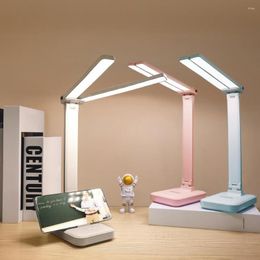 Decorative Figurines LED Reading Lamp Brightness Rechargeable Illumination Foldable USB Charging Touch Control Double-head Desk Home