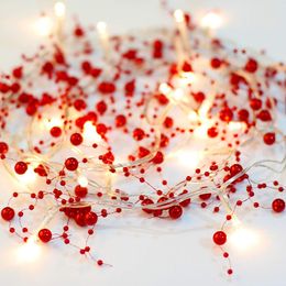 Other Event Party Supplies Christmas Pearl String Lights Battery Operated Lamps with 2 Modes Fairy Light For Wedding Decor 230818