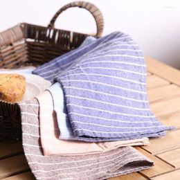 Table Napkin Household Cotton Linen Cloth Placemat Non-slip Insulation Mat Striped Fabric Placemats