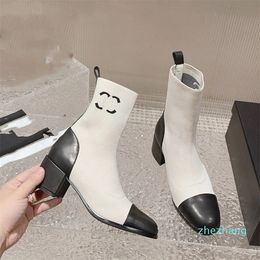 2023-Luxury Designer Sock Boots Women Ankle Booties Winter Leather Boot Martin Platform Letter hjljh