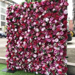 Decorative Flowers Artificial Flower Wall Decor Panel For Home Party Wedding Baby Shower Hair Customized 3D Plant Backdrop GY098
