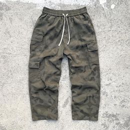Men's Pants 2023ss Vintage Camouflage Cargo Men Women Quality Drawstring Sweatpants Trousers Clothing Joggers