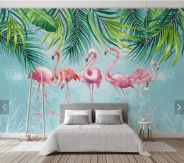 Wallpapers Custom Tropical Plant Papel De Parede Flamingo Murals For Living Room Bedroom Sofa Background Home Decor Wallpaper