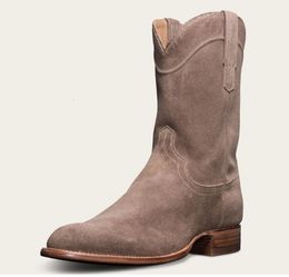 Boots Simple suede medium boots men and women Quality Platform Chelsea Autumn Winter cowboy Shoes Size 3848 230817