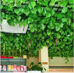 Decorative Flowers 2.1M Wired Ivy Green Leaves Garland Silk Artificial Vine Greenery For Wedding Home Office Decoratiove Wreaths 2023 Style