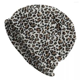 Berets Leopard Skin Print Bonnet Hat Knitting Hats Men Women Cool Unisex Adult Cheetah Camouflage Winter Warm Beanies Cap