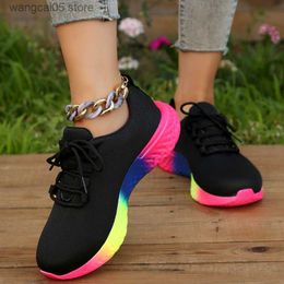 Dress Shoes 2023 Fall New Mesh Breathable Women Sneakers Fashion Lace Up Ladies Casual Shoes Round Toe Walking Tennis Shoes Zapatos De Mujer T230818