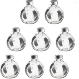 Storage Bottles Gift Jar 150ml Transparent Bulb Bottle Clear Plastic Round Shape Fillable Light Containers Screw Cap