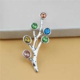 Brooches Anslow Fashion Jewellery Tree Branches Colour Crystal Brooch For Elegant Lady Women Bijoux Charms Mothers Day Gift LOW0020LB