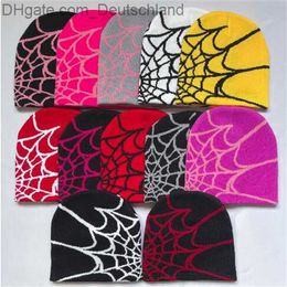 Beanie/Skull Caps New Knitted Beanies Hat Cartoon Spider Embroidered Winter Hats Knitted Bonnet Cap soft Woolen Beanies for Women Cap GC2252 Z230818