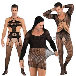 Sexy Set Plus Size Men Sexy Lingerie Teddy Bodysuits Man Netting Body Stocking Porno Cosplay Underwear Sexy Costumes Intimates Man Hose x0818