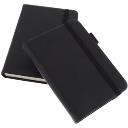Pcs Small Pocket Black Journal Miniature Notepad Notebooks Carry Writing Pu Office