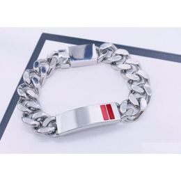 Bangle Designer Bracelet Link Womem Men Necklaces Bracelets 316L Stainless Steel Choker Jewelry High Polished Casting Chains Double Sa Dhlv8