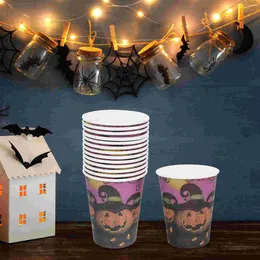 Disposable Cups Straws 30 Pcs Halloween Accessories Cup Camping Multi-use Pull The Flag Paper Party Dinnerware