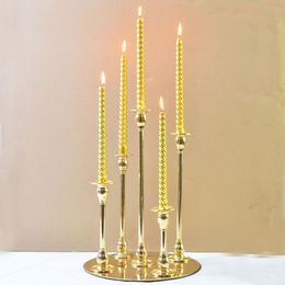 5 arm metal gold taper candle stick holders for wedding candelabra Ocean express