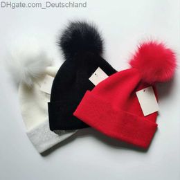 Beanie/Skull Caps Fashion Winter Beanies caps Hats For Women bonnet with Real Raccoon Fur Pompoms Warm Girl Cap snapback woman pompon skull beanie Hat Z230818