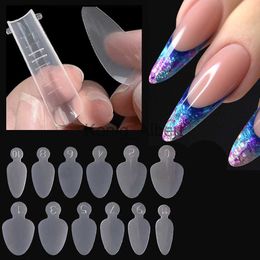 False Nails ANGNYA 12pcs/sheet French Forma Dual Sticker Reusable Line Guides Silicone Pads Dual Nail Forms False Tips For Gel Extension x0818
