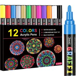 Painting Pens 1824 Colours Acrylic Paint Pen Graffiti Marker 20mm Tip Art for All Surfaces DIY Crafts Making 230818
